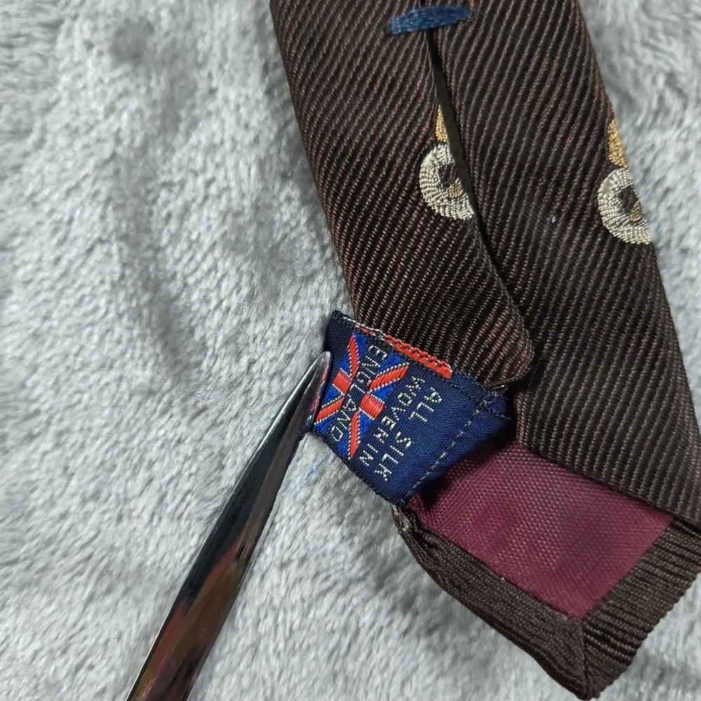 Vintage Briar Tie Mens Rams Head‎ Wildlife Outdoor Horns England Silk 60s